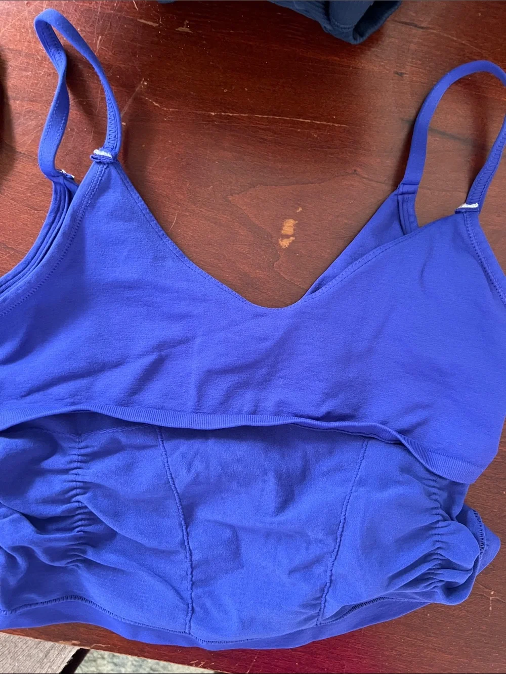 FP Movement Vibrant Royal Blue Ruched Cropped Tank with Embellishment, Size S - Picture 4 of 4